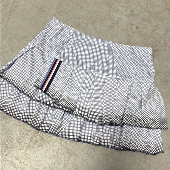 Lucky in Love White Blue Pattern Mini Athletic Skirt NWOT - Size Medium - Picture 1 of 4
